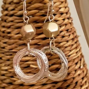 Silver & Gold Drop Earrings